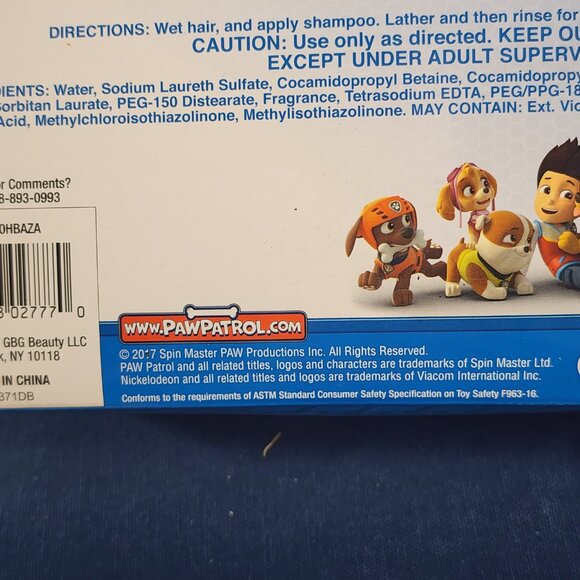 Nickelodeon Paw Patrol 4pc Soap Scrub Shampoo Body Wash Scrubby Hook Bath Set - Picture 13 of 16